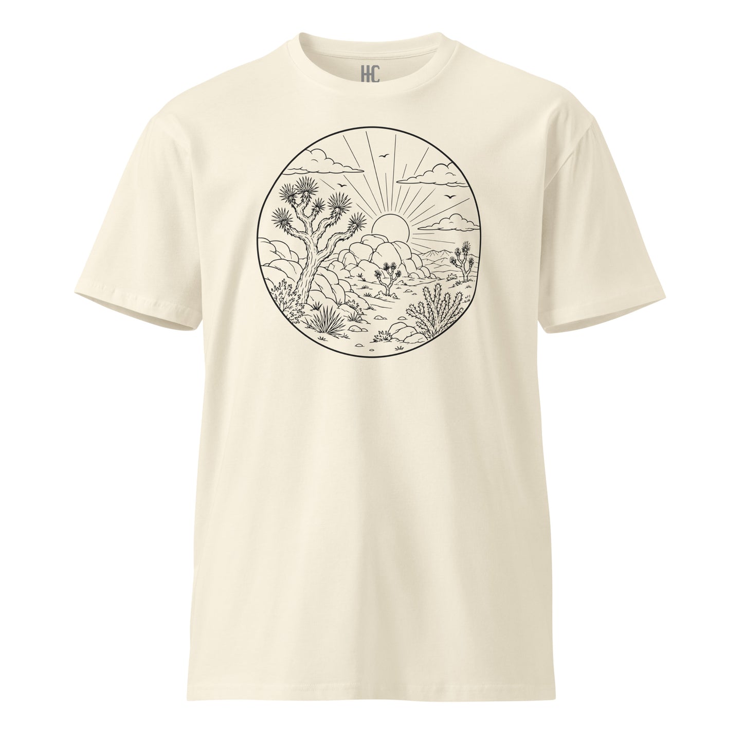 Boulder Field premium tee in Natural, front view