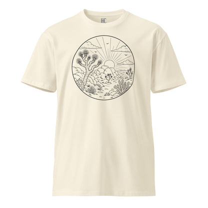 Boulder Field premium tee in Natural, front view