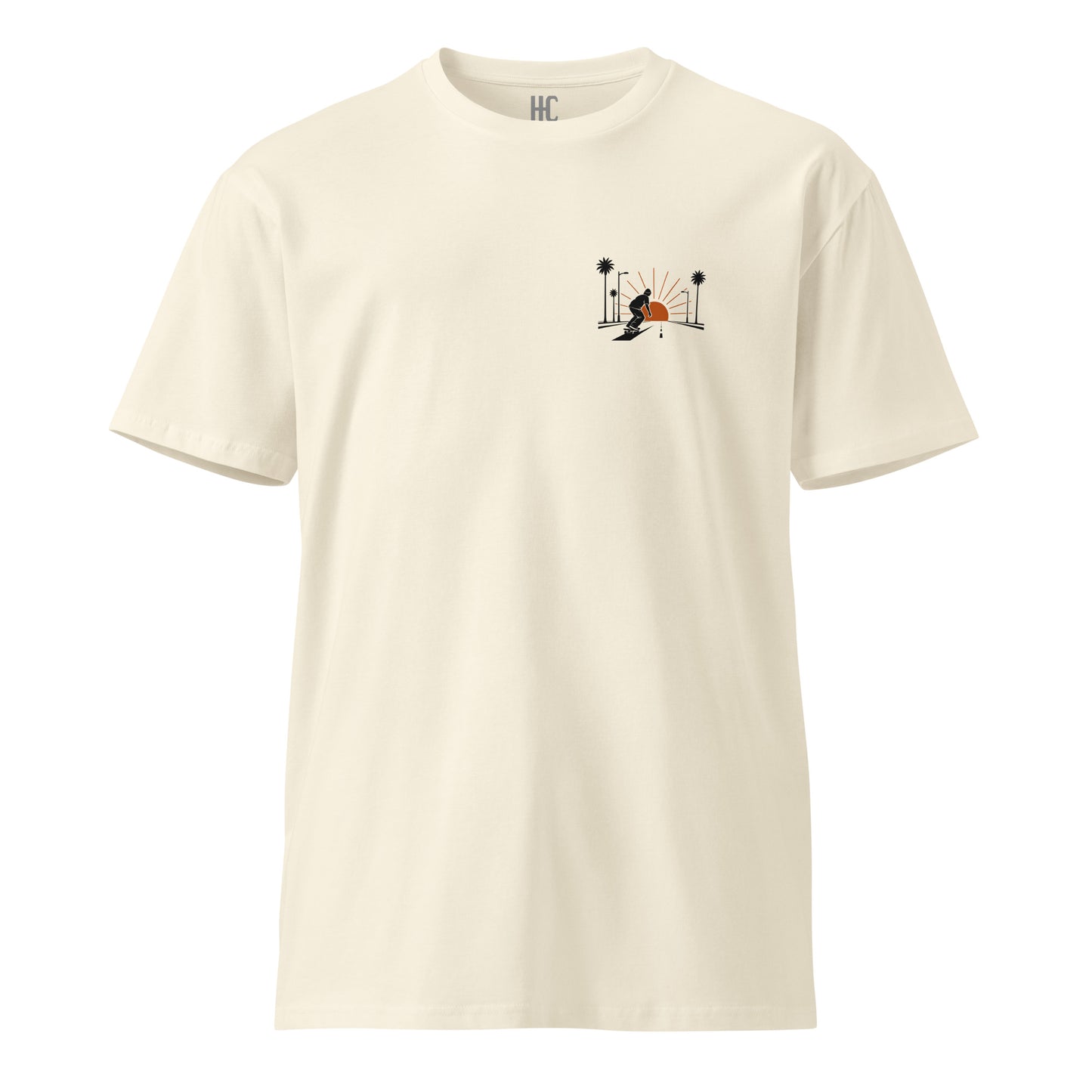 Street Report Premium Tee — Natural, front crest