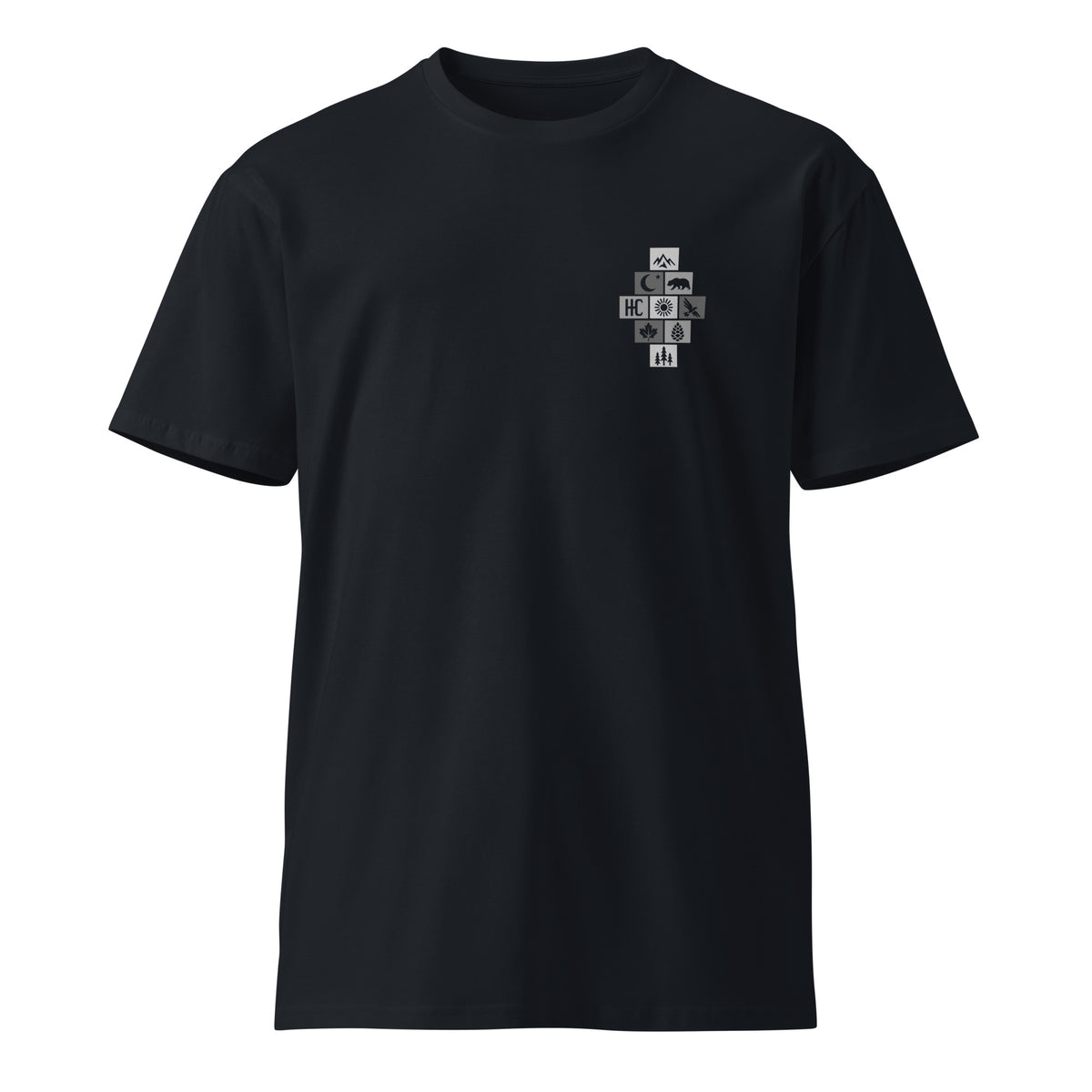 Mountain Form Premium Tee — Navy, front