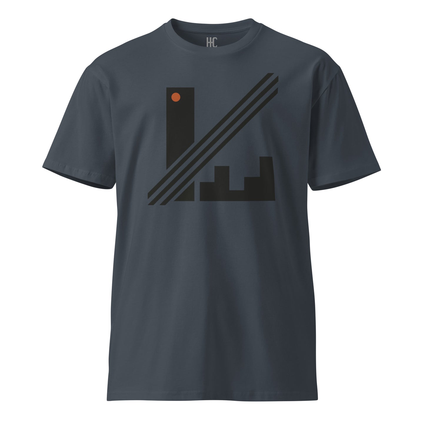 Signal premium tee in Petrol Blue, front view