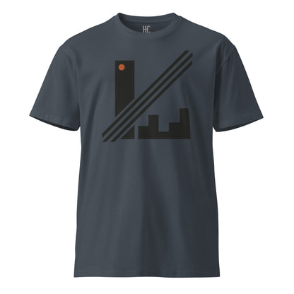 Signal premium tee in Petrol Blue, front view