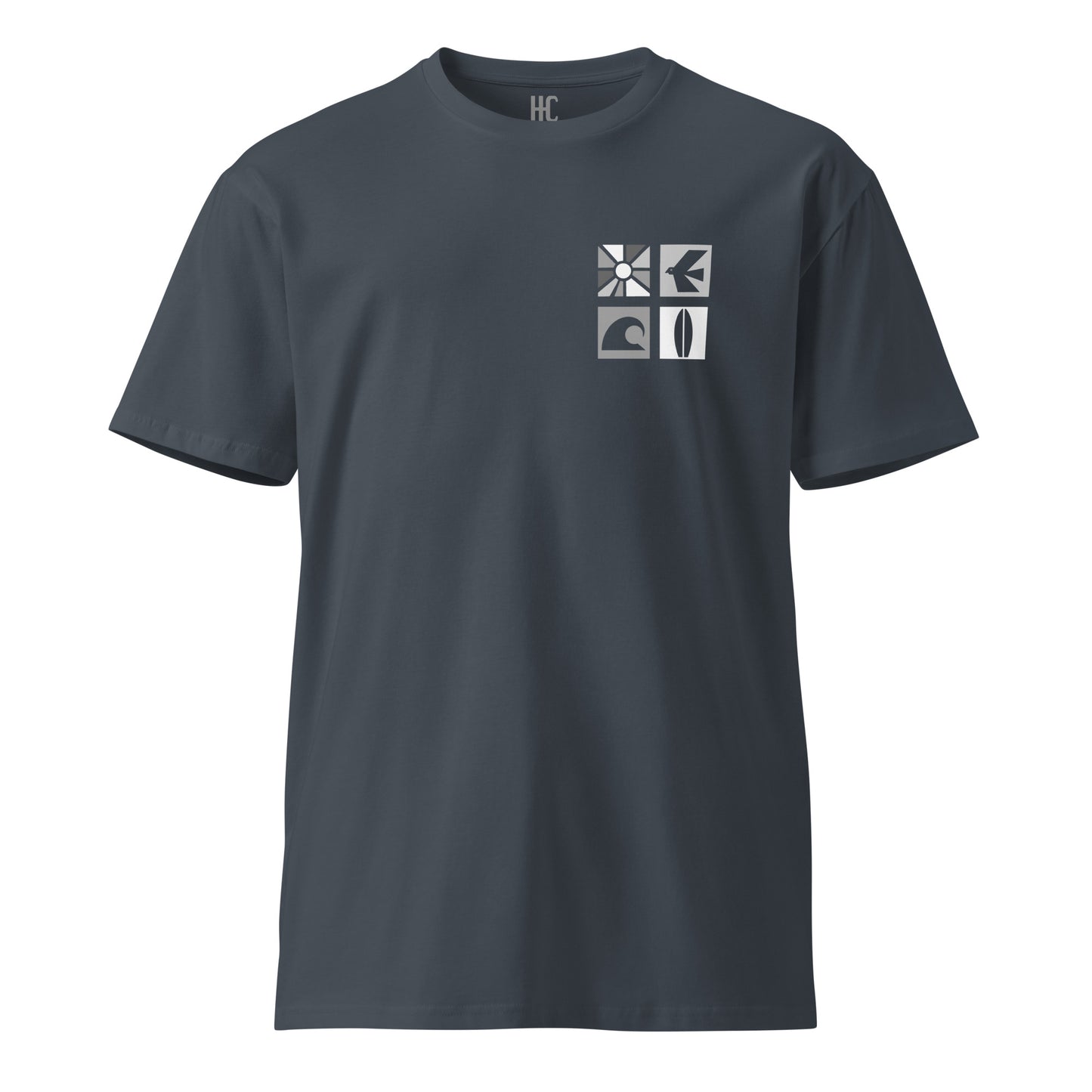 Pacific Forms Premium Tee — Petrol Blue, front