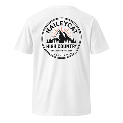 High Country premium tee in White, back view