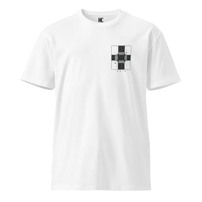 Grid premium tee in White, front view