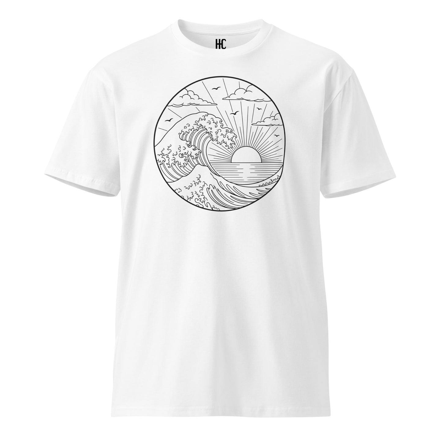 Dawn Break premium tee in White, front view