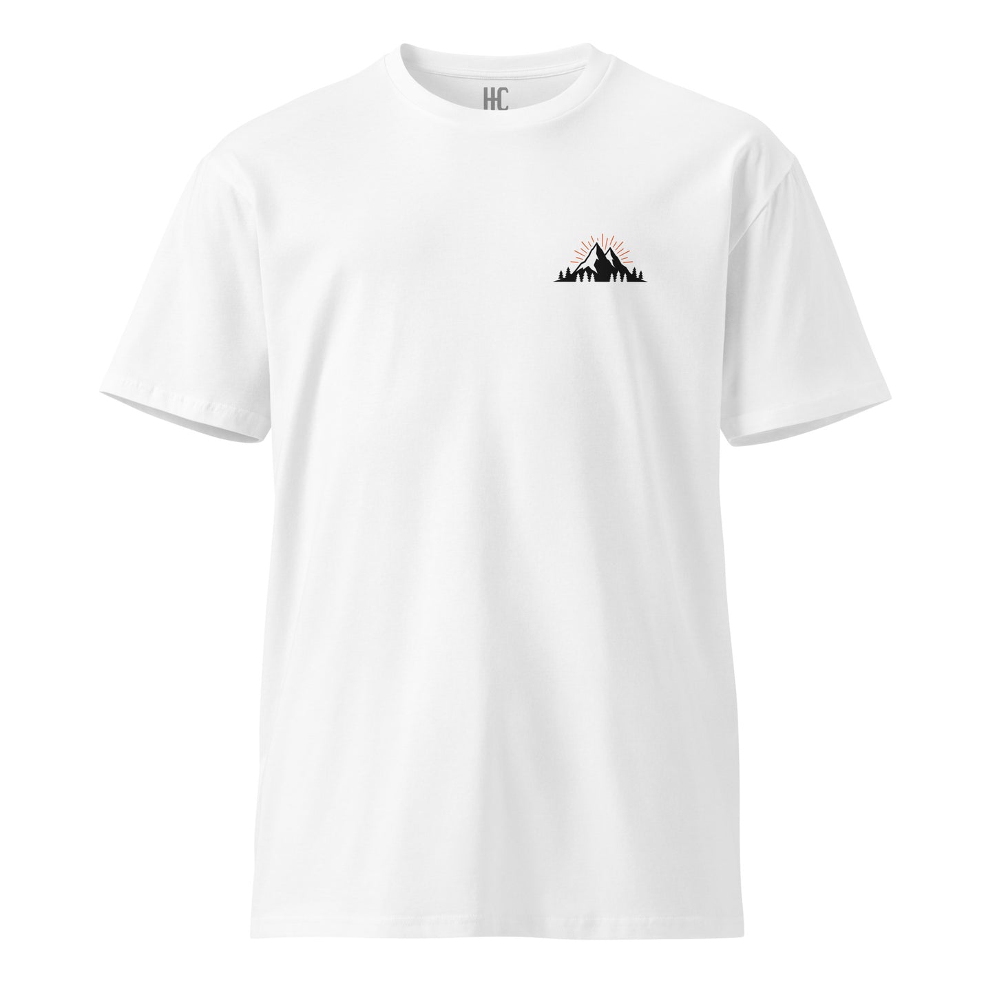 High Country premium tee in White, front view