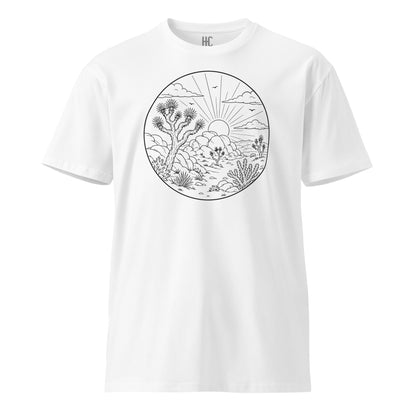 Boulder Field premium tee in White, front view