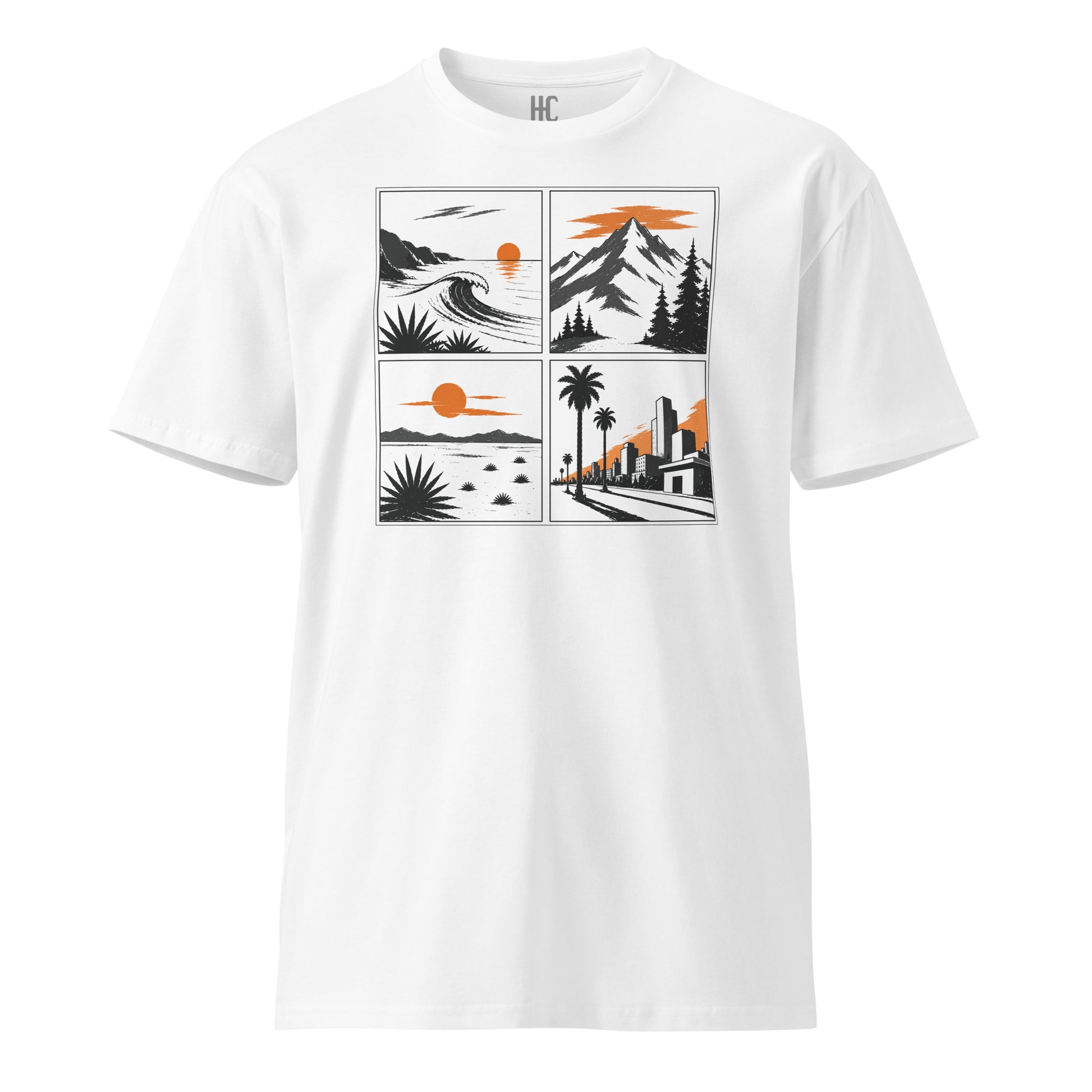 Four Ways West Premium Tee — White, front