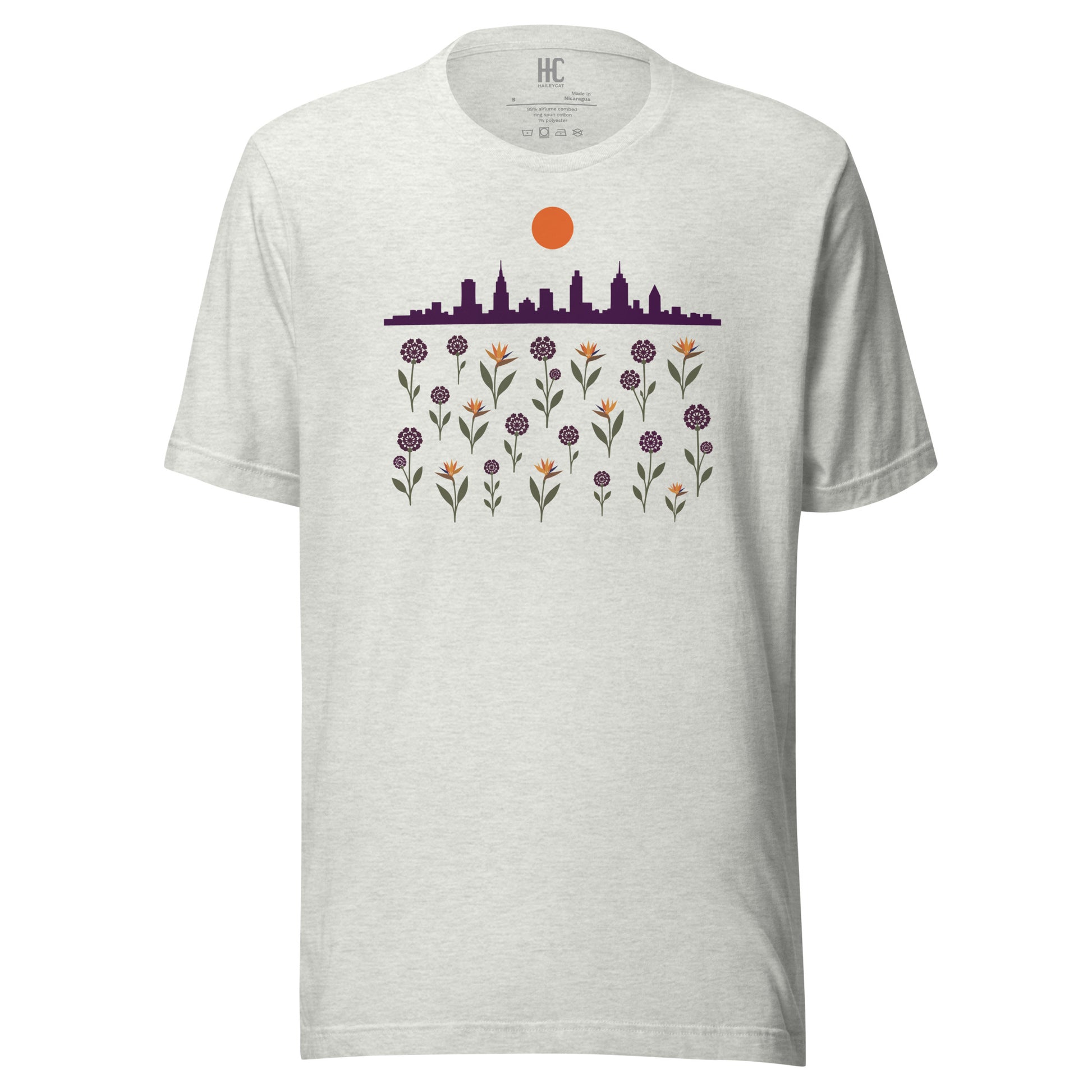 Citybloom supersoft tee in Ash, front view