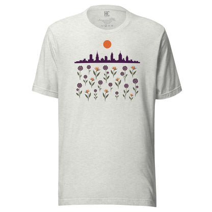 Citybloom supersoft tee in Ash, front view