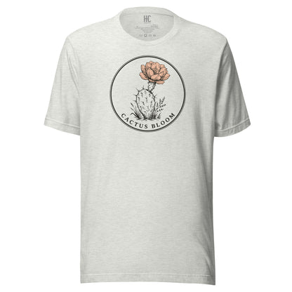 Cactus Bloom Supersoft Tee — Ash, front