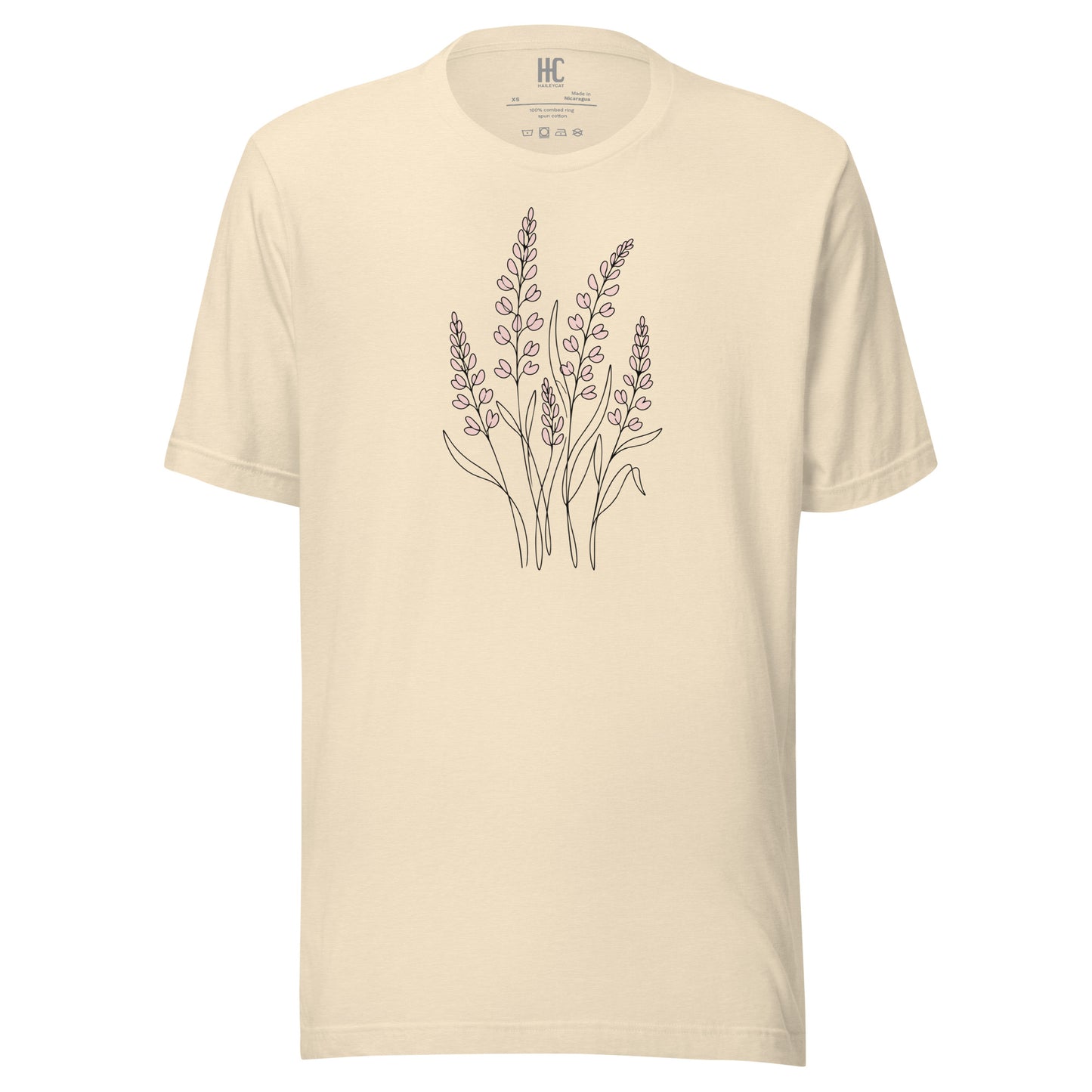 Bloom Line supersoft tee in Heather Natural, front view