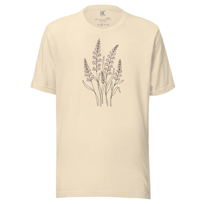 Bloom Line supersoft tee in Heather Natural, front view