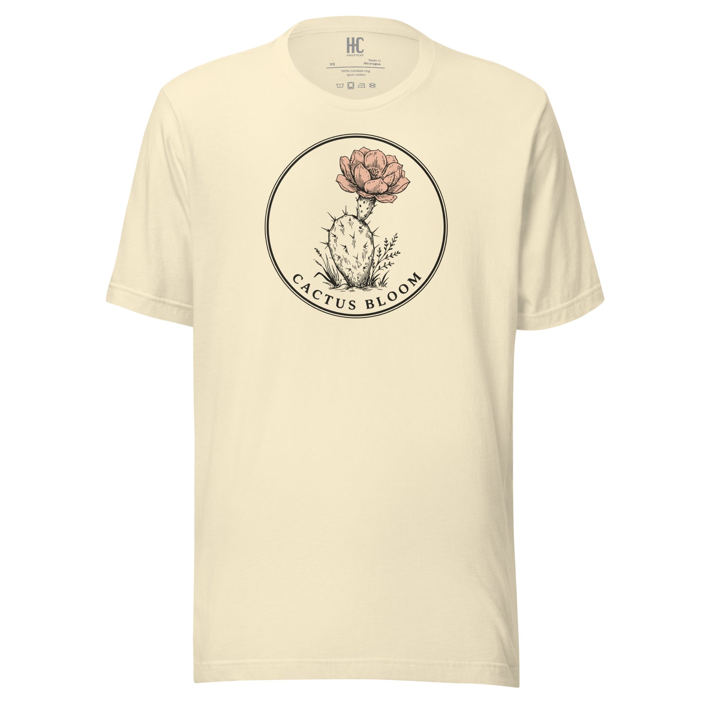 Cactus Bloom Supersoft Tee — Natural, front