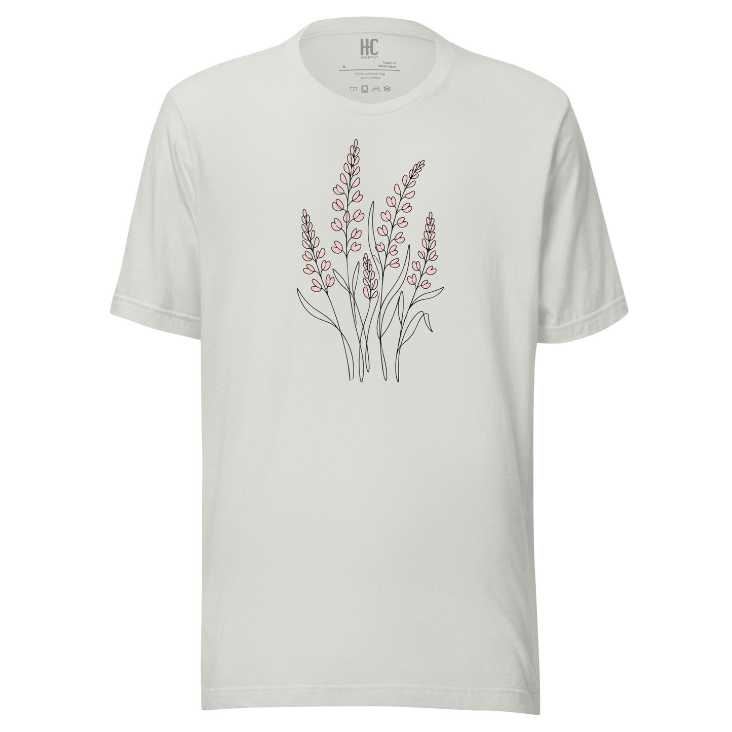 Bloom Line supersoft tee in Silver, front view