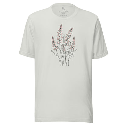 Bloom Line supersoft tee in Silver, front view