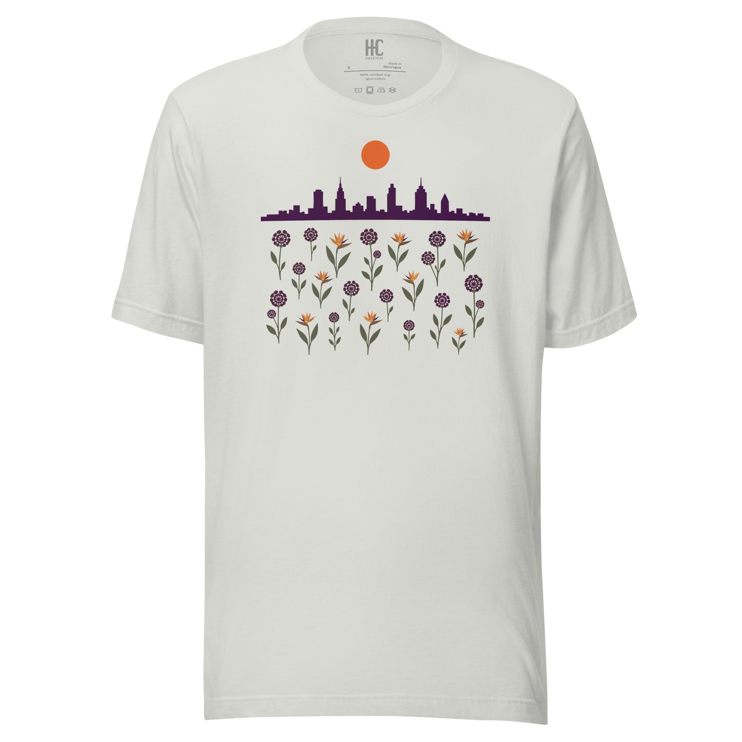 Citybloom supersoft tee in Silver, front view
