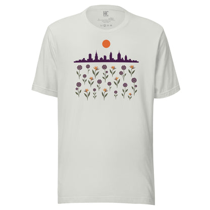 Citybloom supersoft tee in Silver, front view