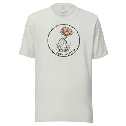Cactus Bloom Supersoft Tee — Silver, front