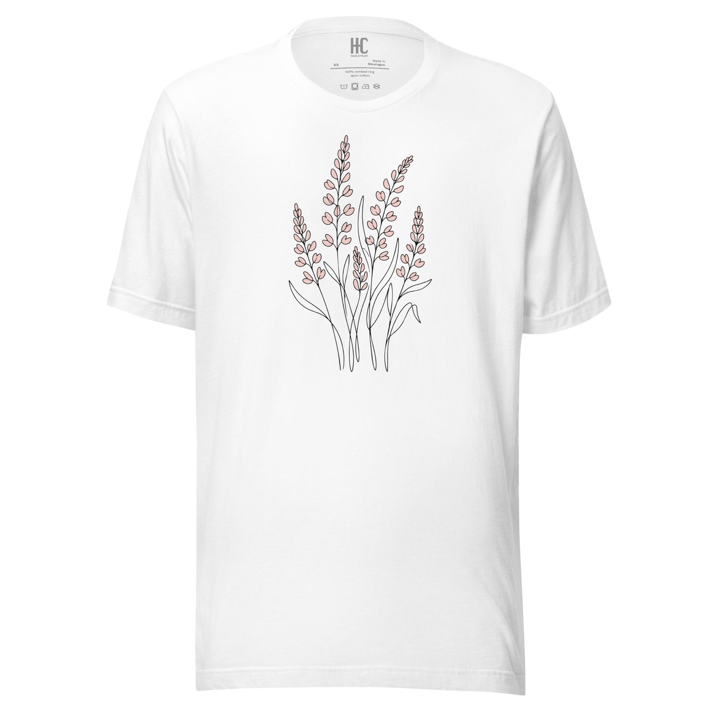 Bloom Line supersoft tee in White, front view