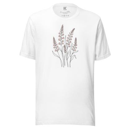 Bloom Line supersoft tee in White, front view