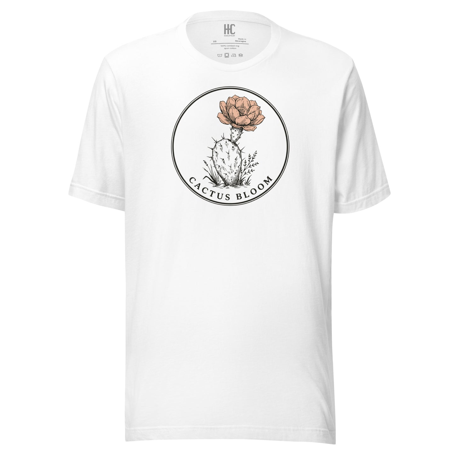 Cactus Bloom Supersoft Tee — White, front